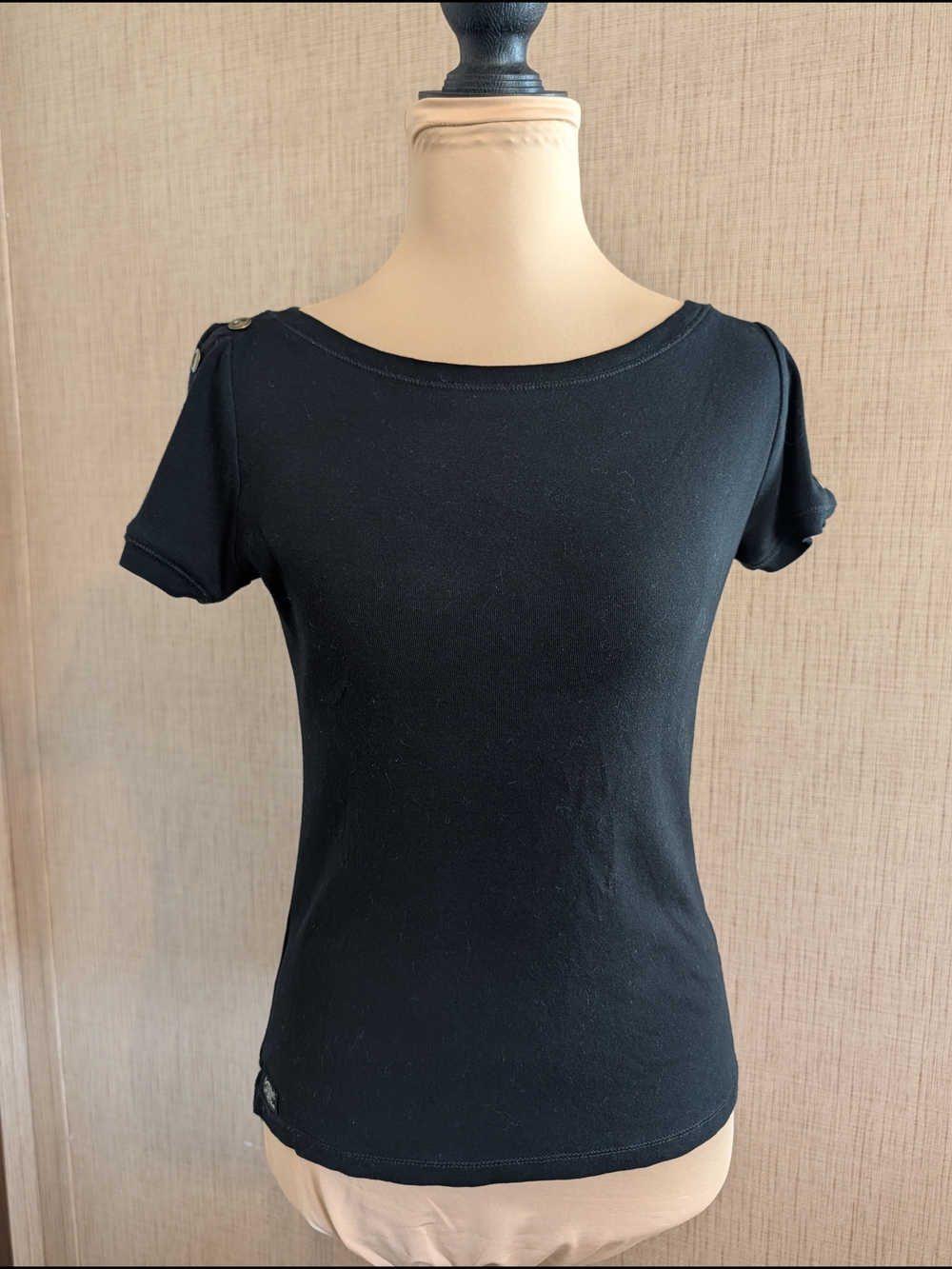 Ralph Lauren Black Short-Sleeve Scoop Neck Tee